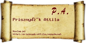 Prisznyák Attila névjegykártya